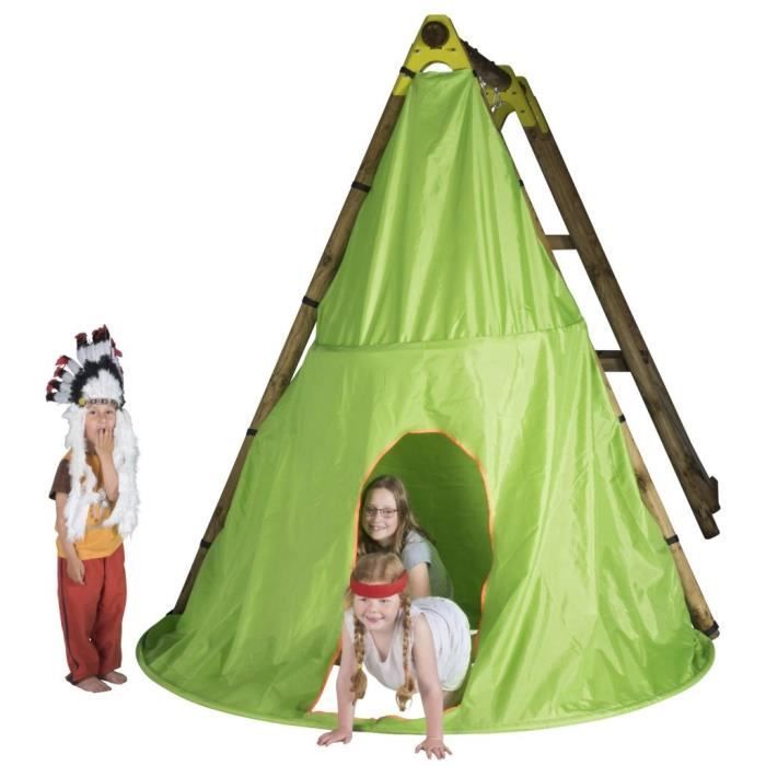 Tentes et tunnels d'activites TRIGANO Tente de jeu Tipi pour balancoire en bois 2,3 m J-JOU058