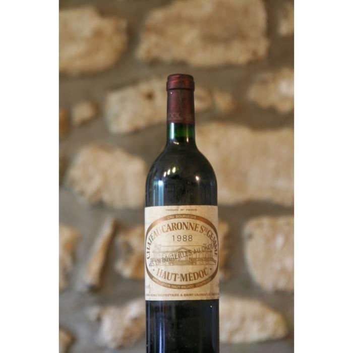 Vin rouge, Château Caronne St Gemme 1988 Rouge