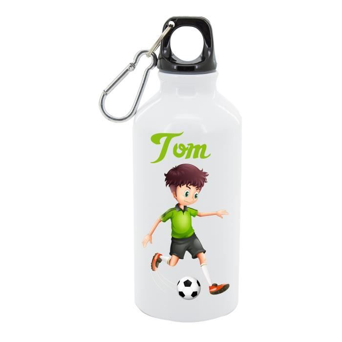Gourde Aluminium Footballeur "Choisissez votre prénom"|Gourde sans BPA , Bouteille d'eau, Gourde à personnaliser, Gourde enfant