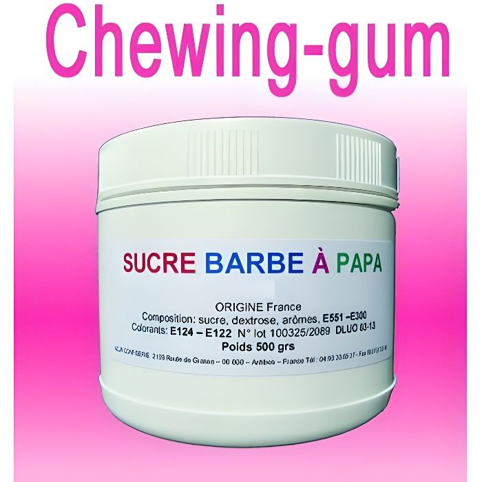 Sucre à barbe à papa Chewing-gum 500 g