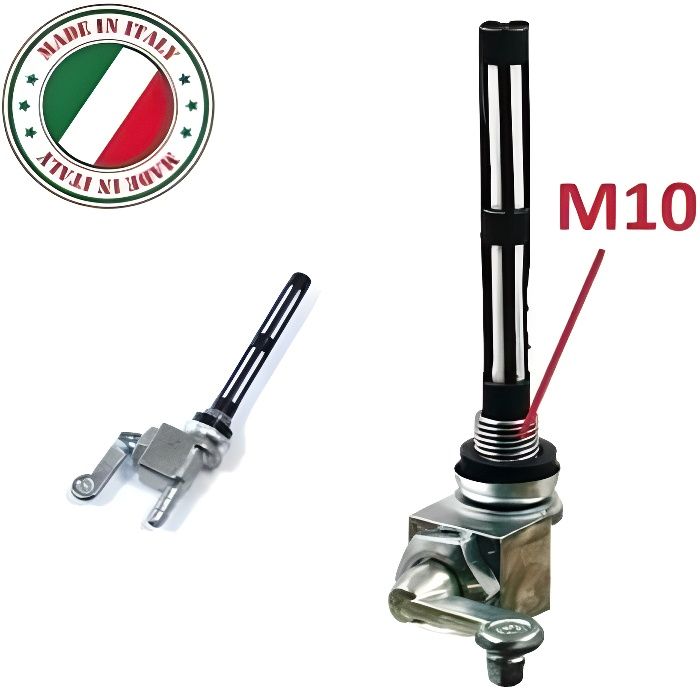 ROBINET D'ESSENCE MOBYLETTE PEUGEOT 101 102 103 104 105 ALUMINIUM VINTAGE CHROME M10 10MM CYCLOMOTEUR MOTO SCOOTER