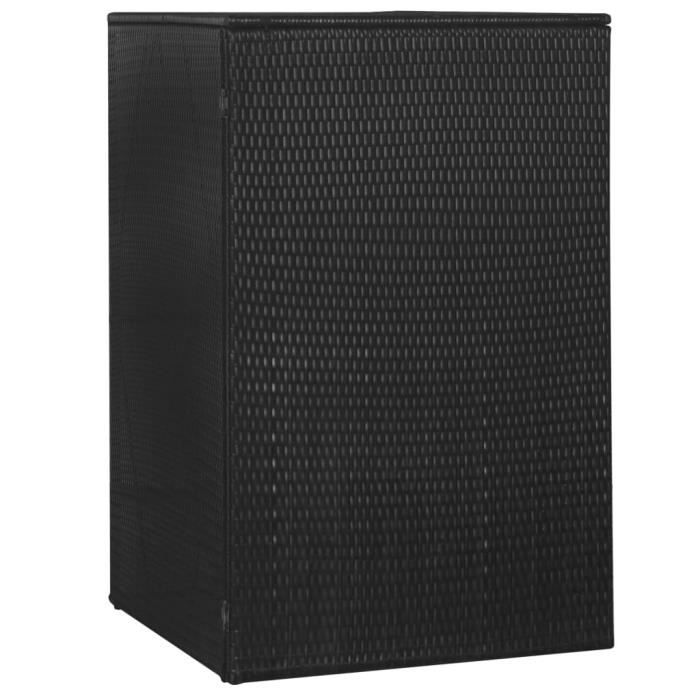 Abri de poubelle Abri Jardin simple Noir 76x78x120 cm Résine tressée