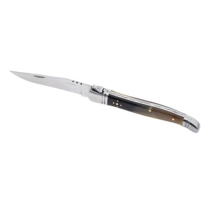 Couteau Laguiole lame 9 cm corne de buffle