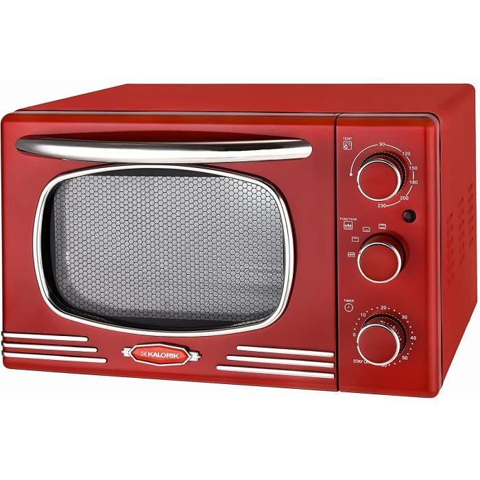 FOUR Team Kalorik Four Reacutetro 195 Litres avec Pince Plateaux et Grille 0230degC 1300 W MeacutetalVerre Rouge TKG OT 2500 R92