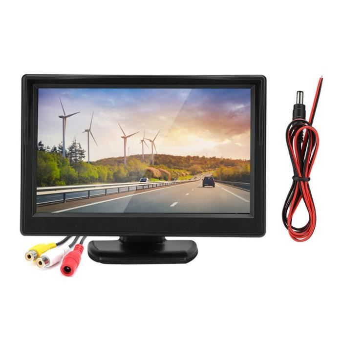 ESTINK écran LCD de voiture 5in haute définition TFT LCD inversant le moniteur étanche de stationnement pour caméra de recul de