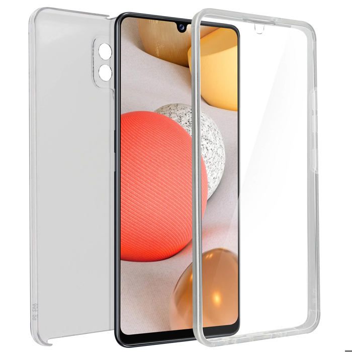 Coque Samsung Galaxy A42 5G Protection Arrière Rigide Avant Souple Transparent Blanc