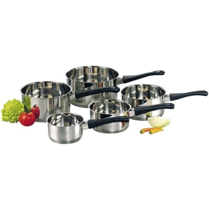 BAUMALU Série 5 Casseroles inox premium - Ø 12 à 20 cm - Tous feux dont induction