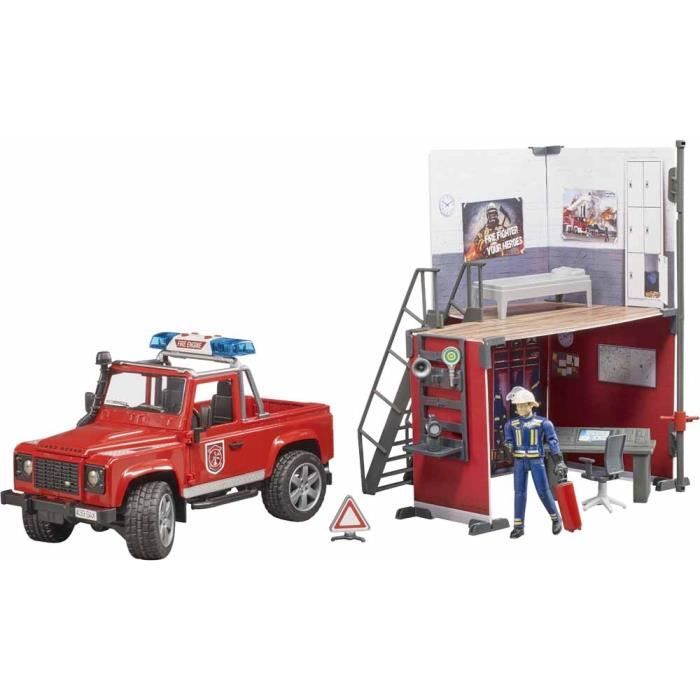 Caserne de Pompier avec LAND ROVER et accessoires