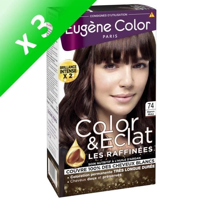 EUGENE COLOR Coloration raffinnée N74 - Moka (Lot de 3)