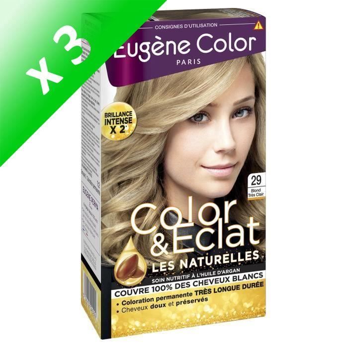 EUGENE COLOR Crème Colorante permanente 29 Blond très clair (Lot de 3)