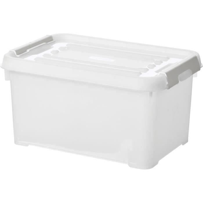 CURVER - Handy box - Plus 6L + clips gris avec couvercle 100% recyclée