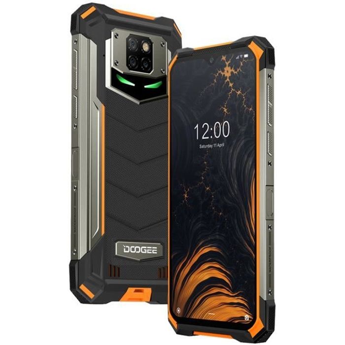 DOOGEE S88 Plus Smartphone IP68 Étanche 10000mAh Batterie 8Go 128Go Écran 6.3- Octa core Caméra 48MP Portable Téléphone 4G - Orange
