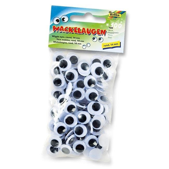 Yeux mobiles 100 pièces ronds 14 mm