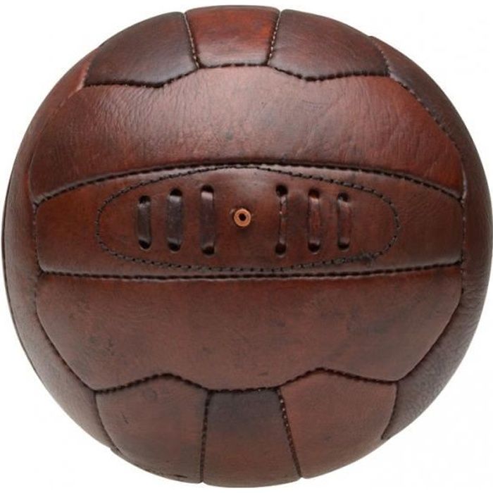 8 de Trèfle 34-1G-002F Ballon de foot Vintage Marron Polyuréthane façon cuir D23,5 cm