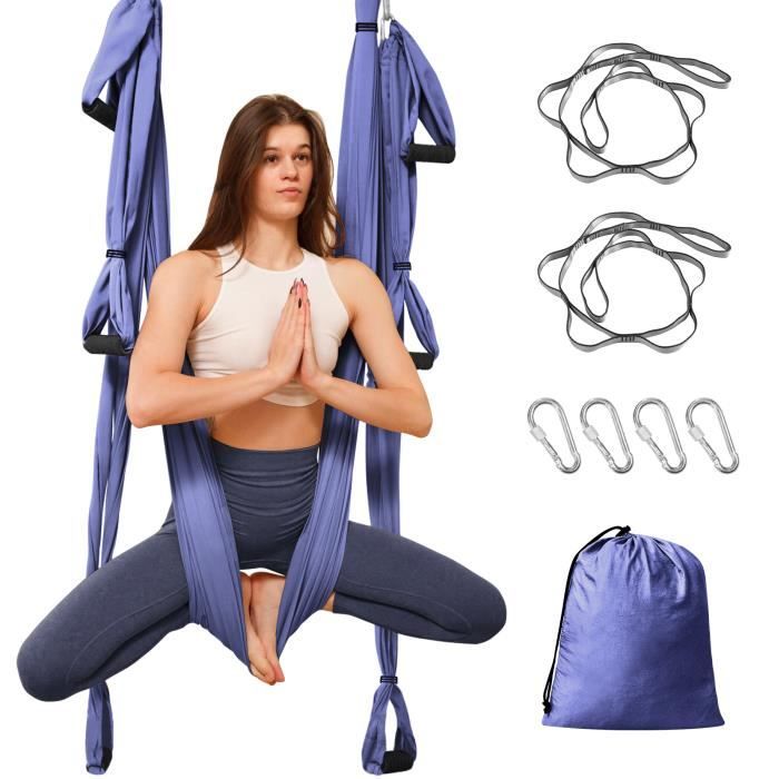 Hamac de Yoga Aérien Kits, Balançoire Yoga Inversion Hamac, pour Le Yoga Anti-gravité, Nylon Taffetas, Capacité 300 kg