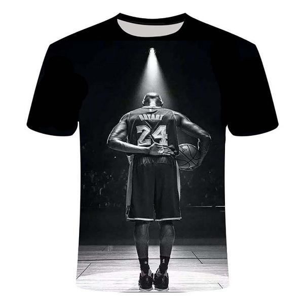 T-shirt pour dessin animé,3D imprimé Kobe Bryant hommes femmes enfants T-shirt Harajuku mode haut joueur de basket-ball noir Mamba