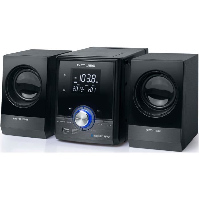 MUSE M38BT Chaîne Hi-Fi - Lecteur CD / MP3 - Bluetooth / NFC - Radio FM - Port USB - Noir