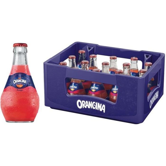 15 x Limonade Orangina bouteille en verre rouge de 0,25l en cas d'origine