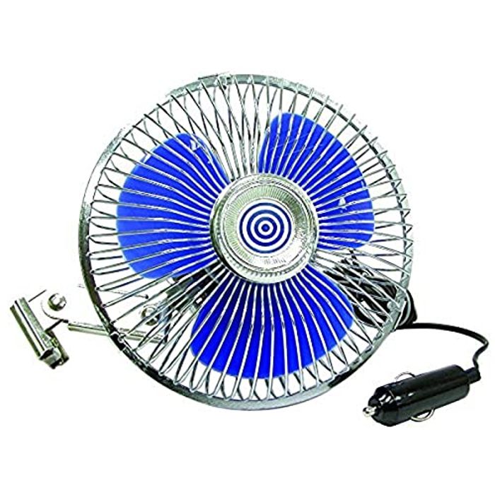 Ventilateur 12v métal, sur bras oscillant, 15,3cm