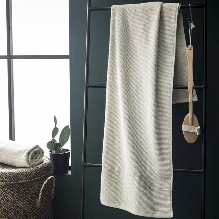 TODAY Drap de bain maxi Jardin d'Hiver 100% coton - 90x150 cm - Naturelle écru