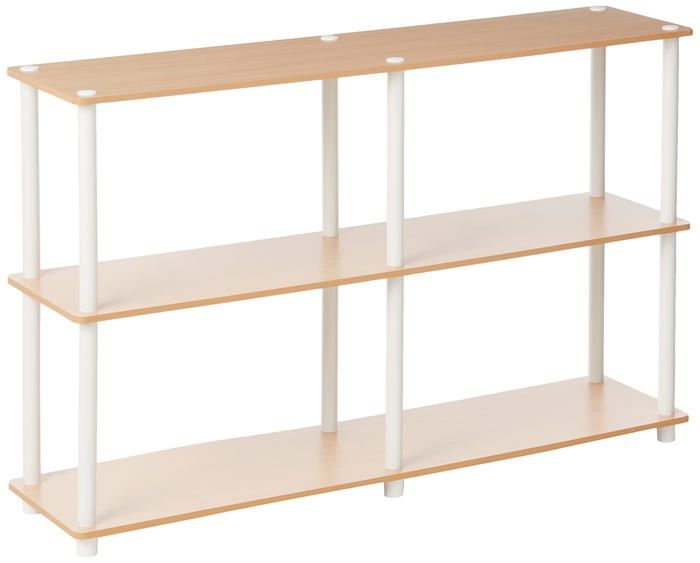 Etagère sans Outils - FURINNO - Turn-N-Tube - Bois Composite - Blanc - 3 Étagères
