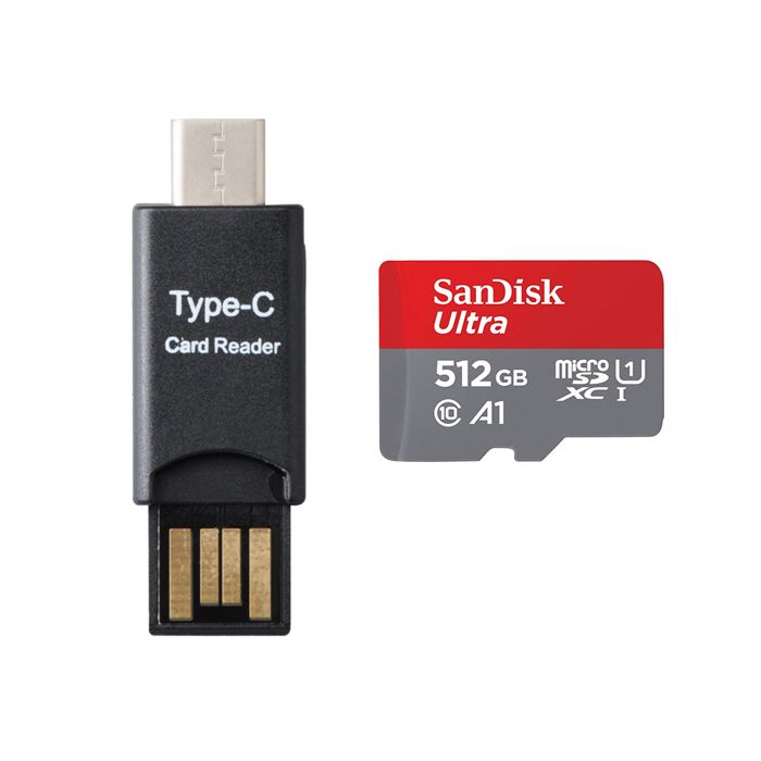 Carte Mémoire micro SDXC SanDisk Ultra Vitesse de Lecture jusqu'à 150MB/ Classe 10 U1 A1 Adaptateur SD et lacteur MICRO SDXC TYPC C inclus - vue 2