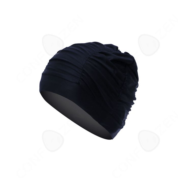 Sec Decathlon Bonnet De Bain Pour Femme, Turban De Natation En Tissu Plissé, Protection Piscine, Bleu Qui Garde