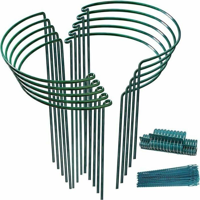 Tuteur pour Vgtaux 10 Tuteurs Demi-Ronds Verts Support pour Plantes Vivaces 25x40 cm couleurs multiples Largeight