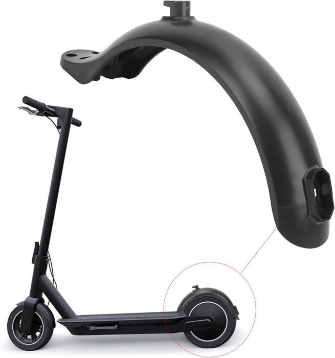 Garde-boue Universel Pour Scooter Électrique - 4 Trous De Fixation - Matériau ABS Résistant - Noir