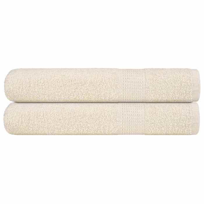 vidaXL Serviettes 2 pcs crème 100x200 cm 360 g/m² 100% coton 137010