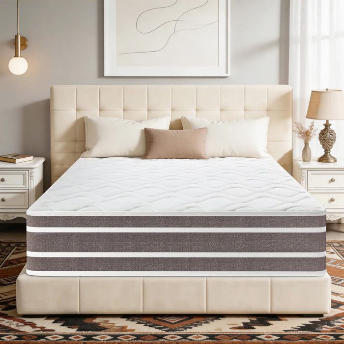 Luxe Matelas 140x190 cm - Ép 26 cm - Multicouches Extra Confort 10 Zones - indépendance du couchage - fermeté Moyenne et durabilité