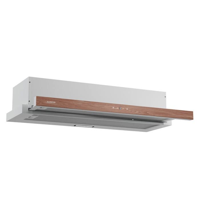 Klarstein Velaire Hotte Aspirante De Plafond - A++ Éco, 601 M³/h, Ultra Silencieuse 62 DB, Commandes Tactiles, LED, Filtre Charbon, 41x41x40 Cm, Hotte Cuisine, Noir