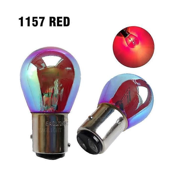 Lot De 2 Ampoules LED P21/5W BAY15D 1157 - 12V, Rouge, Pour Feux Stop, Clignotants Et Feux Arrière Voiture