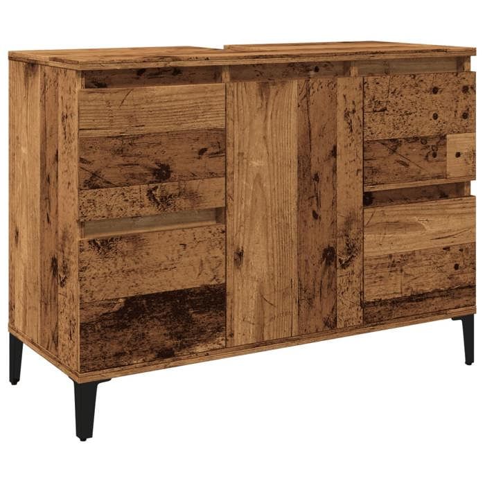 VENTE-FLASH Armoire dévier - Support dévier/grand espace - vieux bois 80x33x60 cm bois dingénierie @7687533