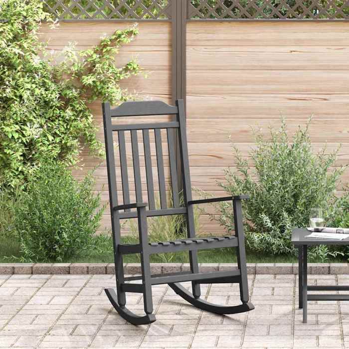 vidaXL Chaise à bascule d'extérieur Bois - vue 2