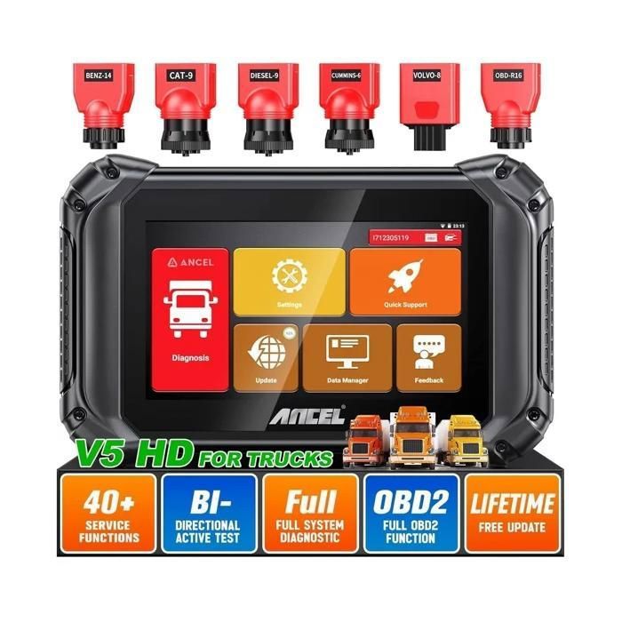 Scanner de diagnostic - ANCEL - V5 HD - Camion - Diagnostic bidirectionnel - Outil complet