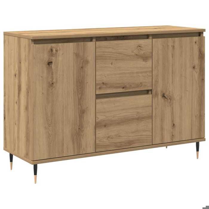 YUN@Buffet Bas Bahut Armoire Commode Sidebord avec portes et tiroirs Chêne Artisan 101 5x35x70 cm @3928@