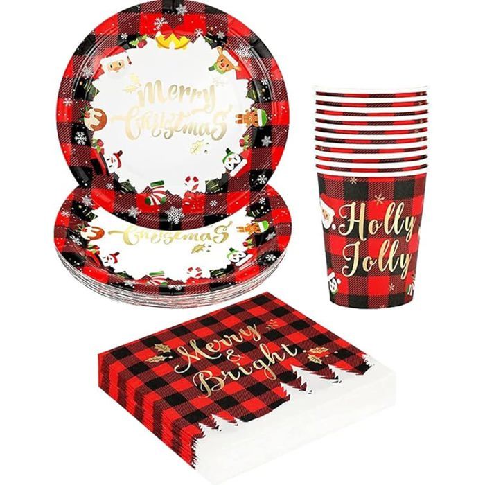 Ensemble de Vaisselle de Fête de Noël, Dilaignoire de Noël 71 pièces Ensemble de Vaisselle de Fête de Noël, Dilaignoire de Noël 71 pièces