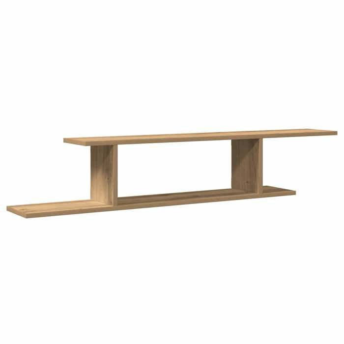 Style Élégance Chic - Étagère TV - Console MultimédiaTable Télé Flottante chêne artisanal 125x18x23cm - bois dingénierie &217169