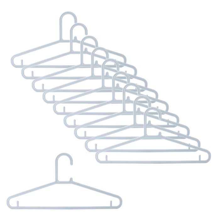 Lot de 10 cintres tubulaires en plastique pour costumes manteaux pantalons chemises Label Label