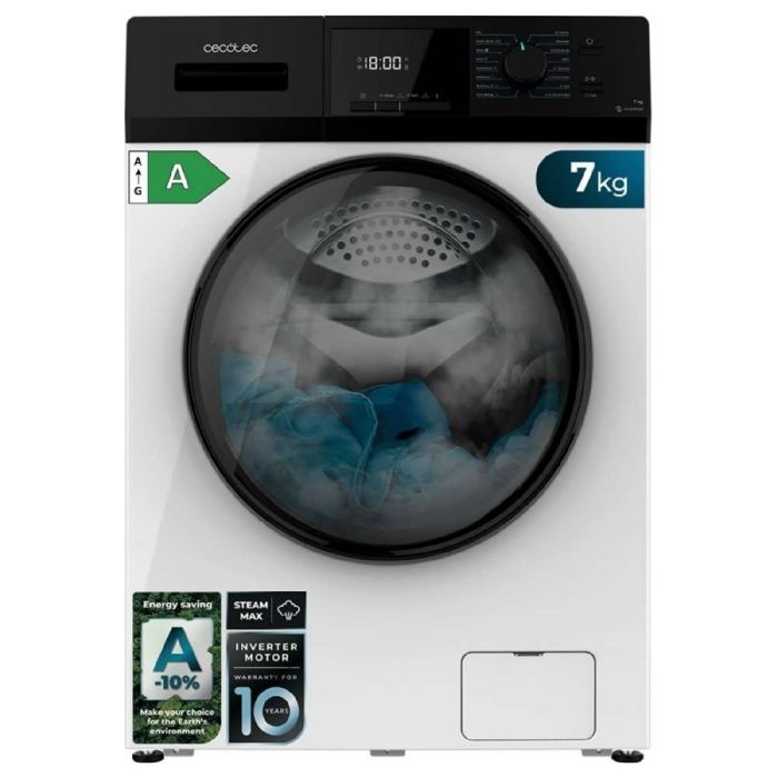 Lave-linge frontal Cecotec Bolero Dresscode 7411 Inverter 1850W 1200 tr/min 7 kg 16 programmes Moteur Inverter Plus - Cecotec