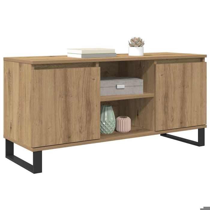 [94091]Meuble TV - TABLE TV  Meuble HIFI de salon - Chêne artisanal 104x35x50 cm Bois dingénieriePoids:20.28 Kg