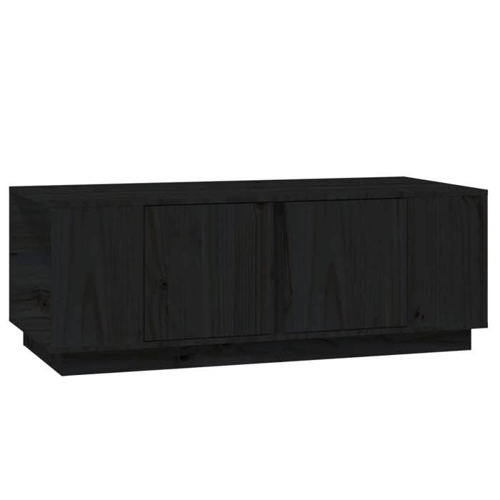 En PromotionTable basse(1 PC) - SHIELD - Support 30 kg - table du canapé - Noir 110x50x40 cm Bois massif de pin T99794
