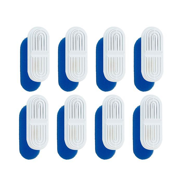 Filtres pour fontaine à eau pour chat - Phoesky - 8 pièces - Carbone + mousse - Acier inoxydable - 26 l - Blanc