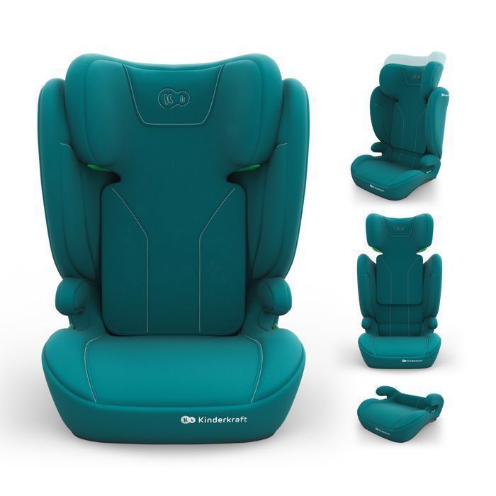 Siège auto Kinderkraft I-SPARK 2 PLUS i-Size 100-150 cm rehausseur 2 en 1 ceinture 3 points dossier amovible vert