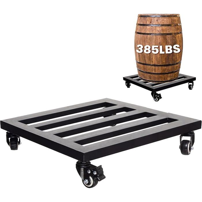 Upgrade Wheels Panier à plantes carré en métal robuste une capacité de 174 6 kg 30 5 cm noir Noir 12 Inches