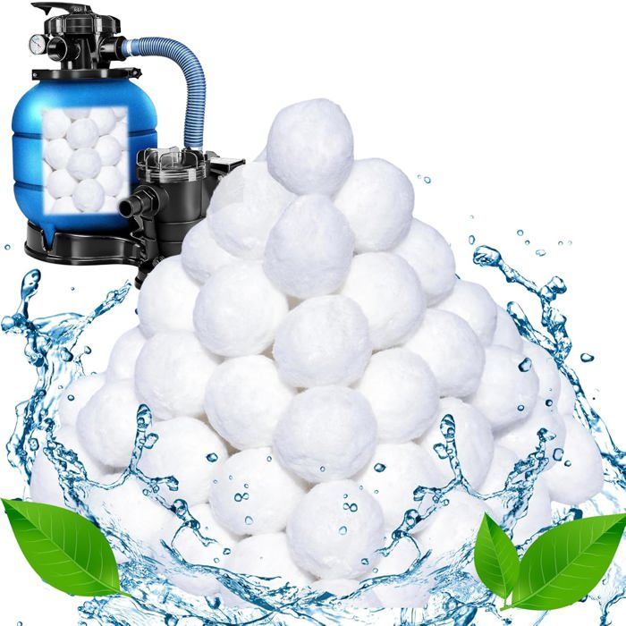 Billes filtrantes piscine 1400 g compatibles filtres à sable. Remplace jusquà 50 kg de sable. - Swimming pool filter balls 1400g
