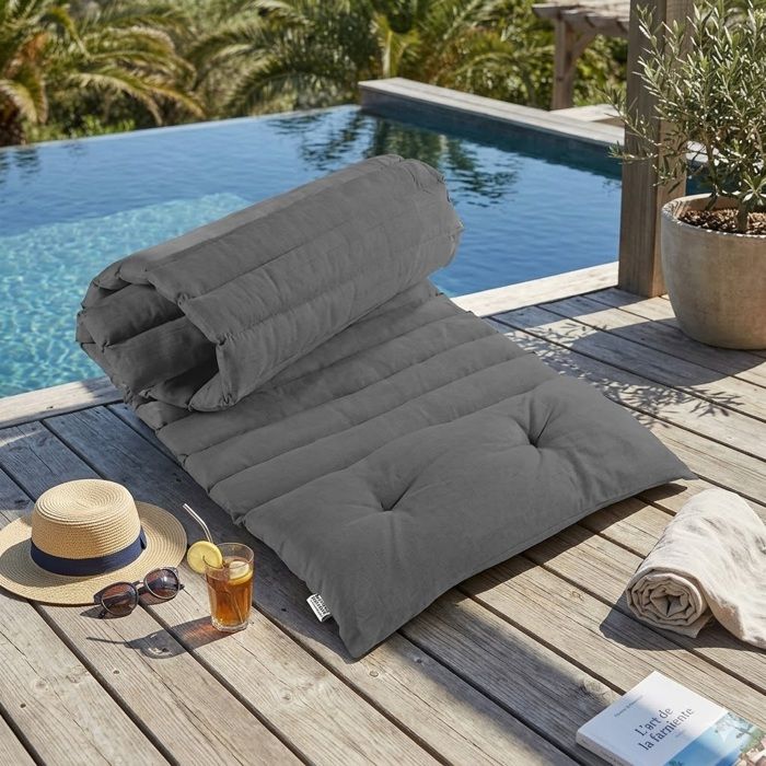 Matelas bain de soleil Pacifique gris 180 x 60 cm Matelas bain de soleil Pacifique gris 180 x 60 cm