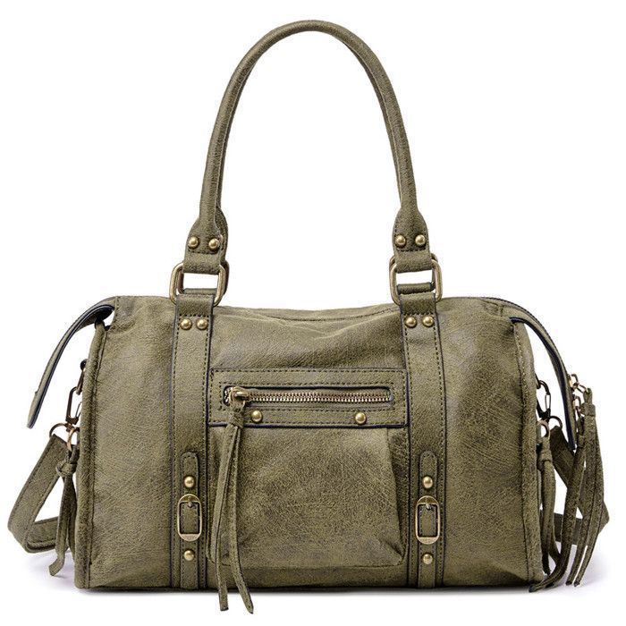 David Jones - Petit Sac à Main Porté Bandoulière Epaule Suède Daim Simili Cuir Nubuck Suédine Irisé Clou Rock Vintage Vert Kaki David Jones - Petit Sac à Main Porté Bandoulière Epaule Suède Daim Simili Cuir Nubuck Suédine Irisé Clou Rock Vintage Vert Kaki