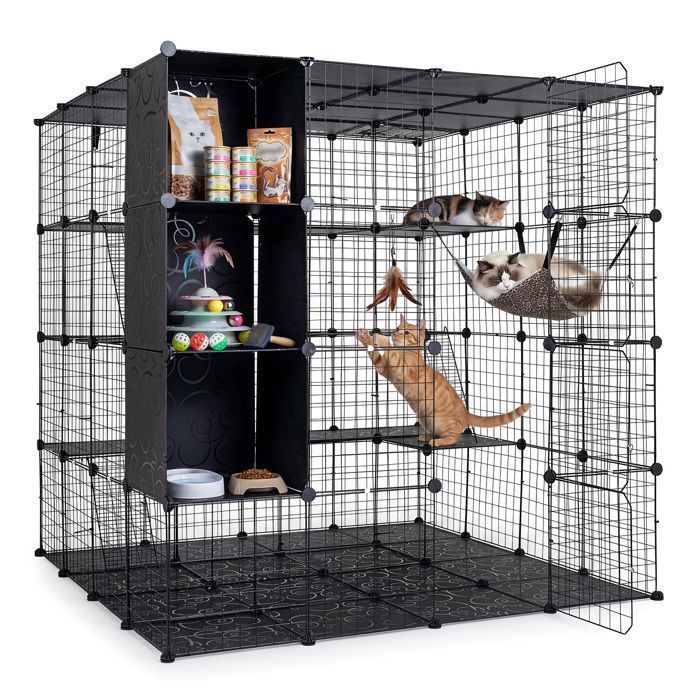 COSTWAY Cage à Chat 4 Niveaux Pliable Villa Spacieuse avec Lucarne Hamac et Rangements Structure Métallique Sécurisée Intérieur COSTWAY Cage à Chat 4 Niveaux Pliable Villa Spacieuse avec Lucarne Hamac et Rangements Structure Métallique Sécurisée Intérieur